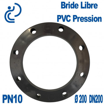 Bride Libre PVC Pression Ø200 DN200 PN16