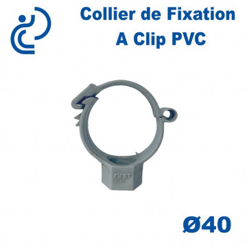 Collier de Fixation à Clip PVC D40