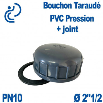 Bouchon Taraudé Ø2"1/2 PVC Pression PN10 Compris Joint