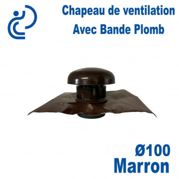 CHAPEAU DE VENTILATION D100 AVEC BANDE PLOMB Marron
