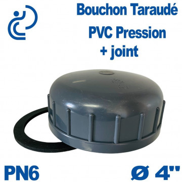 Bouchon Taraudé Ø4" PVC Pression PN6 Compris Joint