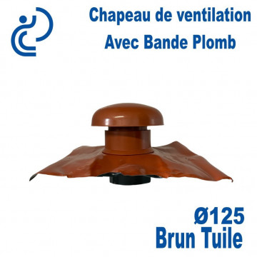 CHAPEAU DE VENTILATION D125 AVEC BANDE PLOMB Brun Tuile