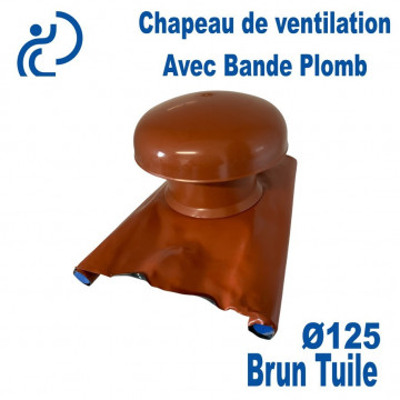CHAPEAU DE VENTILATION D125 AVEC BANDE PLOMB brun tuile