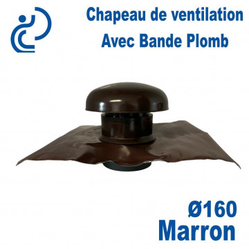 CHAPEAU DE VENTILATION D160 AVEC BANDE PLOMB Marron