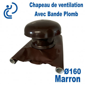 CHAPEAU DE VENTILATION D160 AVEC BANDE PLOMB MARRON