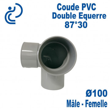 COUDE PVC double equerre  87°30 MF 