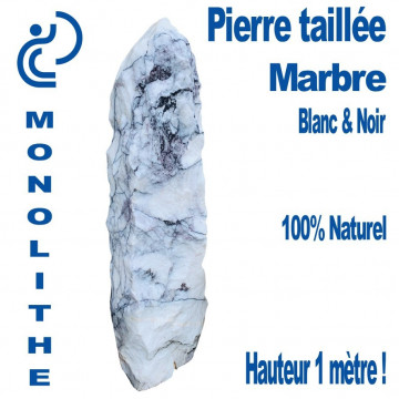 Monolithe Marbre Blanc Naturel Zébré de Noir TUSCAN