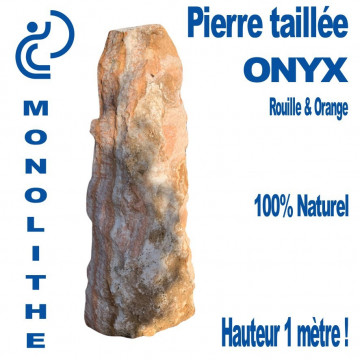 Monolithe Onyx Naturel Zébré de Rouille & Orange SAVANA
