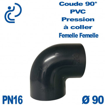 Coude 90° PVC Pression D90 PN16 à coller