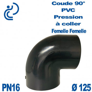 Coude 90° PVC Pression D125 PN16 à coller