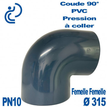 Coude 90° PVC Pression D315 PN10 à coller