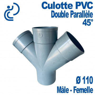 CULOTTE PVC DOUBLE PARALLÈLE 45° MF D110