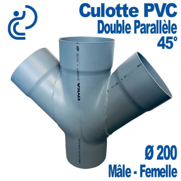 CULOTTE PVC DOUBLE PARALLÈLE 45° MF D200