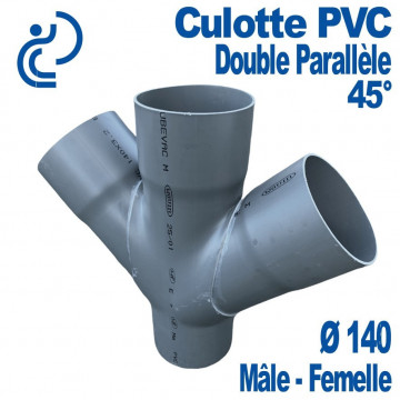 CULOTTE PVC DOUBLE PARALLÈLE 45° MF D140