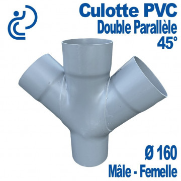 CULOTTE PVC DOUBLE PARALLÈLE 45° MF D160