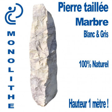 Monolithe Marbre Blanc Naturel Zébré de Gris TUSCAN