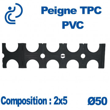 PEIGNE PVC TPC DOUBLE 2X5 DIAMÈTRE 50