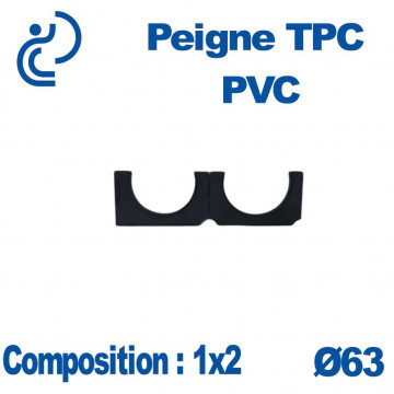 Peigne TPC PVC Simple 1X2 Ø63