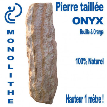 Monolithe Onyx Naturel Zébré de Rouille & Orange SAVANA