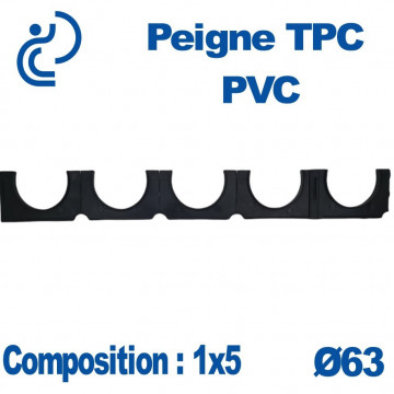 PEIGNE TPC PVC SIMPLE 1X5 DIAMETRE 63