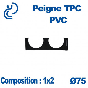 PEIGNE PVC/TPC SIMPLE 1X2 DIAMÈTRE 75