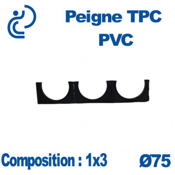 Peigne Pvc Tpc simple 1x3 diamètre 75