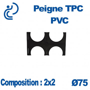 PEIGNE PVC/TPC DOUBLE 2X2 DIAMÈTRE 75