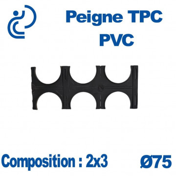 Peigne Pvc Tpc double 2x3 diamètre 75