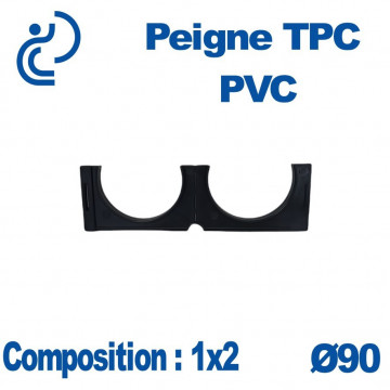Peigne Pvc Tpc double 1x2 diamètre 90