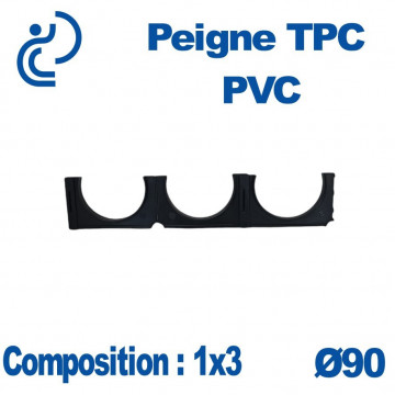Peigne Pvc Tpc double 1x3 diamètre 90