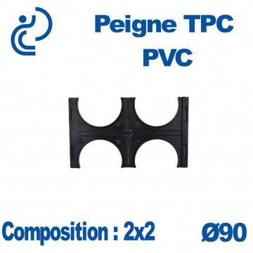 PEIGNE PVC/TPC DOUBLE 2X2 DIAMÈTRE 90
