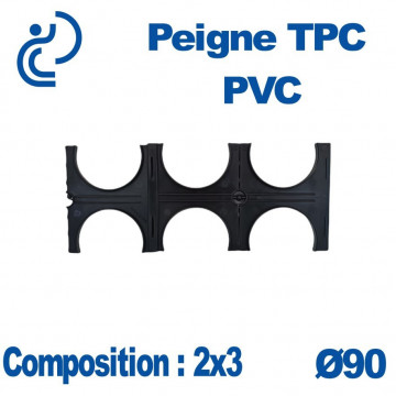 Peigne Pvc Tpc double 2x3 diamètre 90