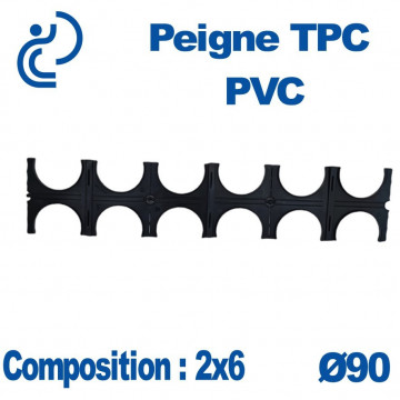 Peigne Pvc Tpc double 2x6 diamètre 90