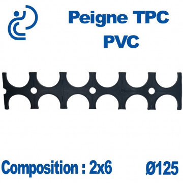 Peigne Pvc  Tpc double 2x6 diamètre 125