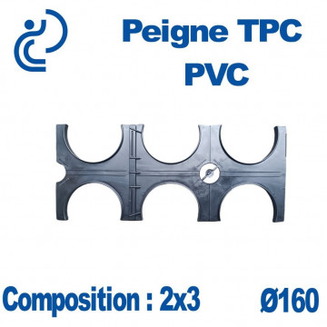 PEIGNE PVC/TPC DOUBLE 2X3 DIAMÈTRE 160