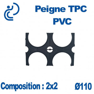 PEIGNE PVC/TPC DOUBLE 2X2 DIAMÈTRE 110