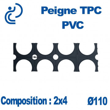 PEIGNE PVC/TPC DOUBLE 2X4 DIAMÈTRE 110