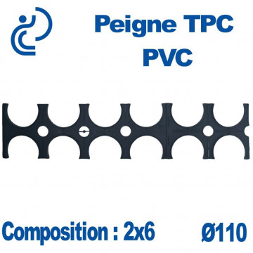 Peigne Pvc Tpc double 2x6 diamètre 110