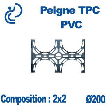 PEIGNE PVC/TPC DOUBLE 2X2 DIAMÈTRE 200