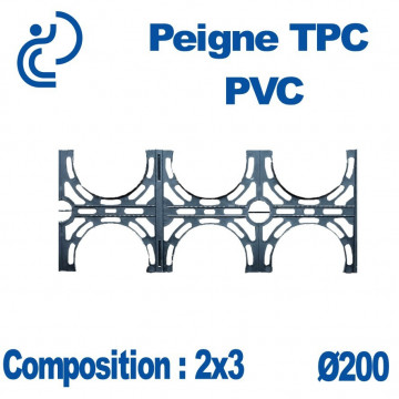 PEIGNE PVC/TPC DOUBLE 2X3 DIAMÈTRE 200