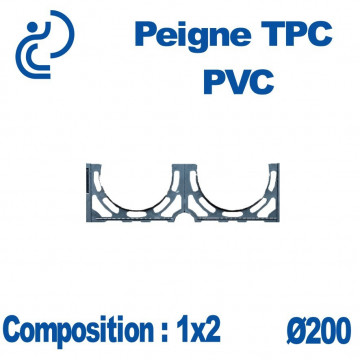 PEIGNE PVC/TPC SIMPLE 1X2 DIAMÈTRE 200