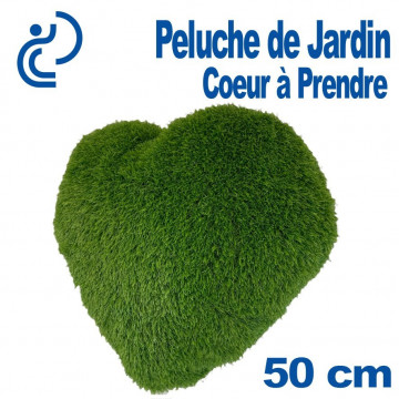 Peluche de Jardin Modèle "Un Coeur à Prendre" 50cm en Gazon Synthétique