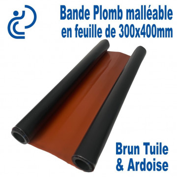 Bande Plomb Malléable Réversible Couleurs Brun Tuile + Ardoise 300x400mm