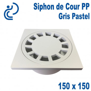 SIPHON DE COUR Polypropylène 150x150 gris pastel