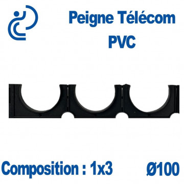 PEIGNE PVC TELECOM SIMPLE 1X3 DIAMÈTRE 100