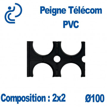 PEIGNE PVC/TELECOM DOUBLE 2X2 DIAMÈTRE 100