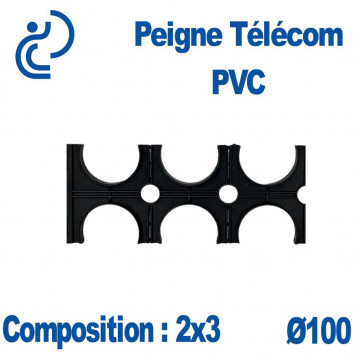 PEIGNE PVC TELECOM DOUBLE 2X3 DIAMÈTRE 100
