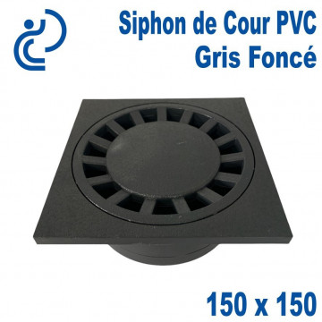 SIPHON DE COUR PVC 150x150 Gris Foncé