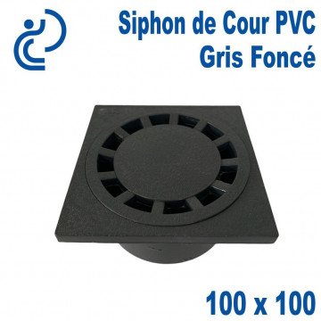 SIPHON DE COUR PVC 100x100 Gris Foncé