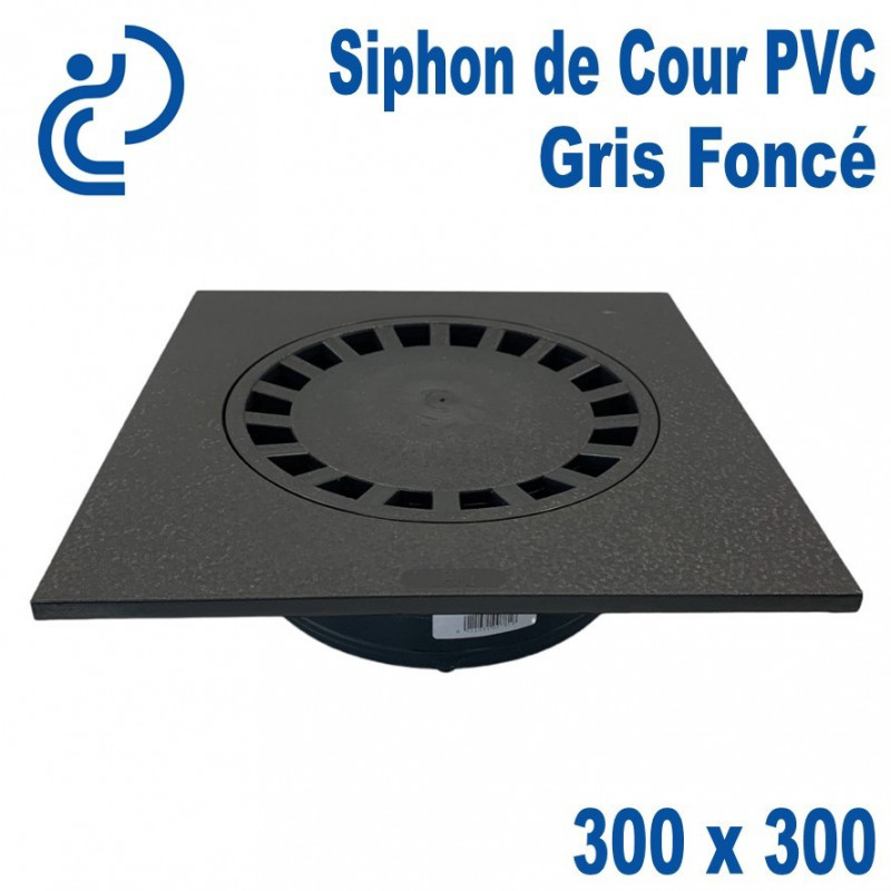 SIPHON DE COUR PVC 300x300 Gris Foncé